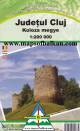 Hiking map of Cluj County Mountains Romania 1:200 000Hiking map