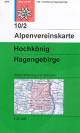 10/2 Hochkönig, Hagengebirge planinarska karta